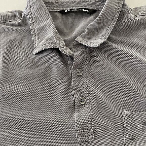 Travis Mathew Men's Large Polo Shirt Gray Short Sleeve Cotton Polyester - Picture 4 of 6